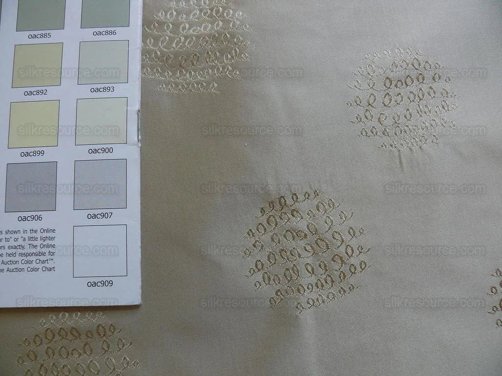 Bty Hiend 100%silk Taffeta Damask Loop Doodle "biscotti" Beige MSRP USD 200+/Y