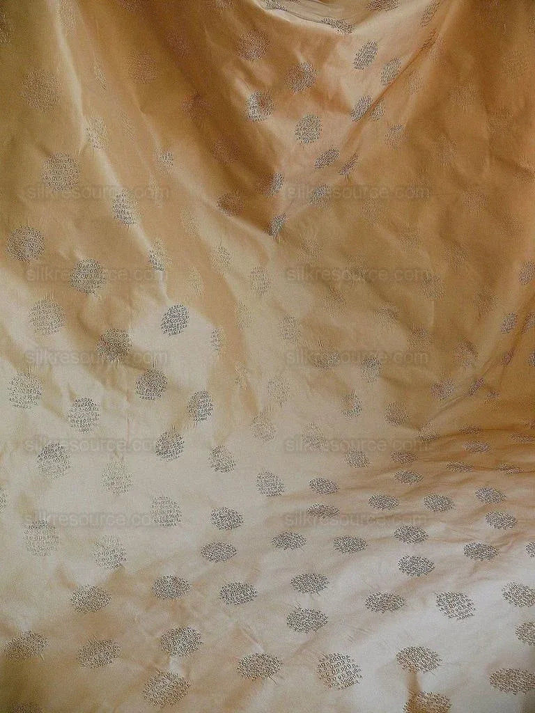 Bty Hiend 100%silk Taffeta Damask Loop Doodle "biscotti" Beige MSRP USD 200+/Y