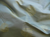 Bty 100% Silk Damask Loop Doodle "scuba" Blue Aqua Gold MSRP USD 200+/Y