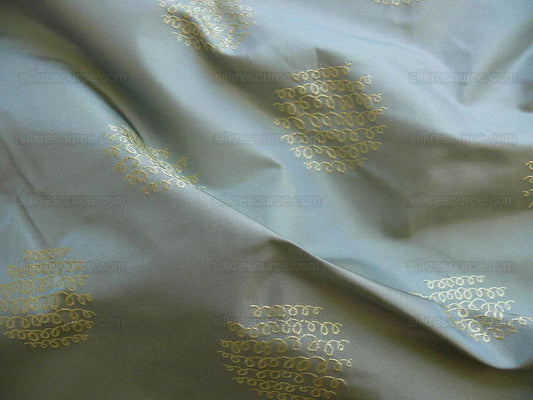 100% SILK DAMASK LOOP DOODLE "SCUBA" BLUE BTY