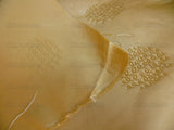 100% SILK DAMASK LOOP DOODLE "BUTTERSCOTCH" YELLOW BTY