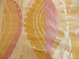 100% Silk Lampas Music Note "tulip" Pink Gold Cream Art Deco