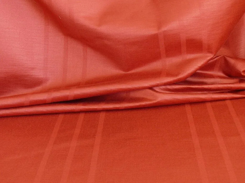 SCALAMANDRE  DEEP ROSE COTTON SILK "HORSEGUARD STRIPE" BTY