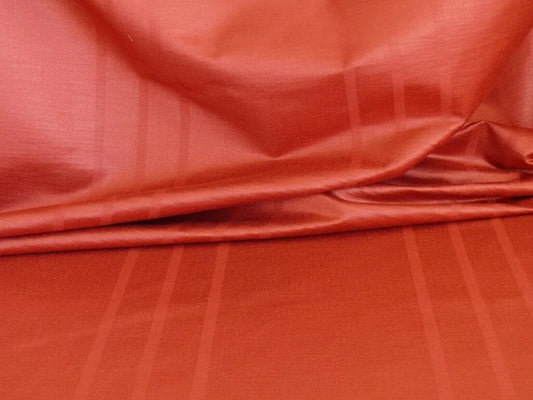 SCALAMANDRE  DEEP ROSE COTTON SILK "HORSEGUARD STRIPE" BTY