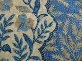 LEE JOFA"BOSPHORUS" LINEN BLUE & WHITE VINE