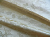 100%SILK DAMASK SUMMER BERRY "ALMOND" ECRU