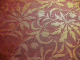 by yard 100% Silk Jacquard Palm Japanese Maple Leaf Foliage Magic "branch" Red