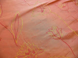 100% SILK LAMPAS TULIP "RUST" RED