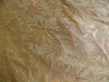 by yard 100% Silk Jacquard Palm Japanese Maple Leaf Foliage Magic  "peach" Gold Brown
