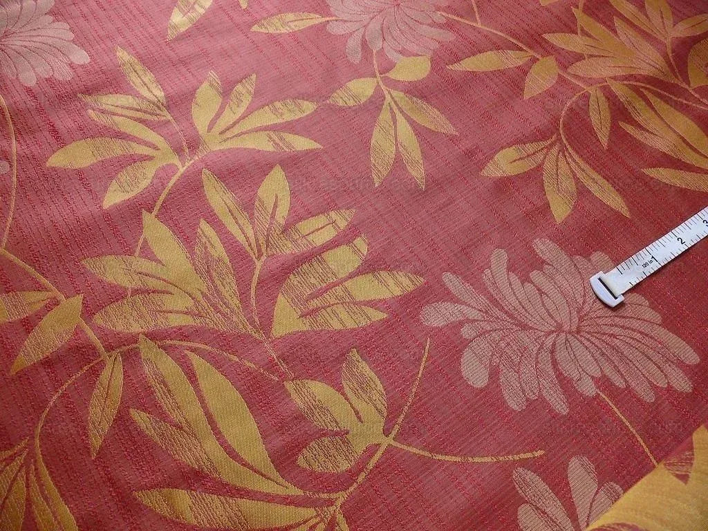 100% SILK LAMPAS BALI BREEZE "GARNET" RED