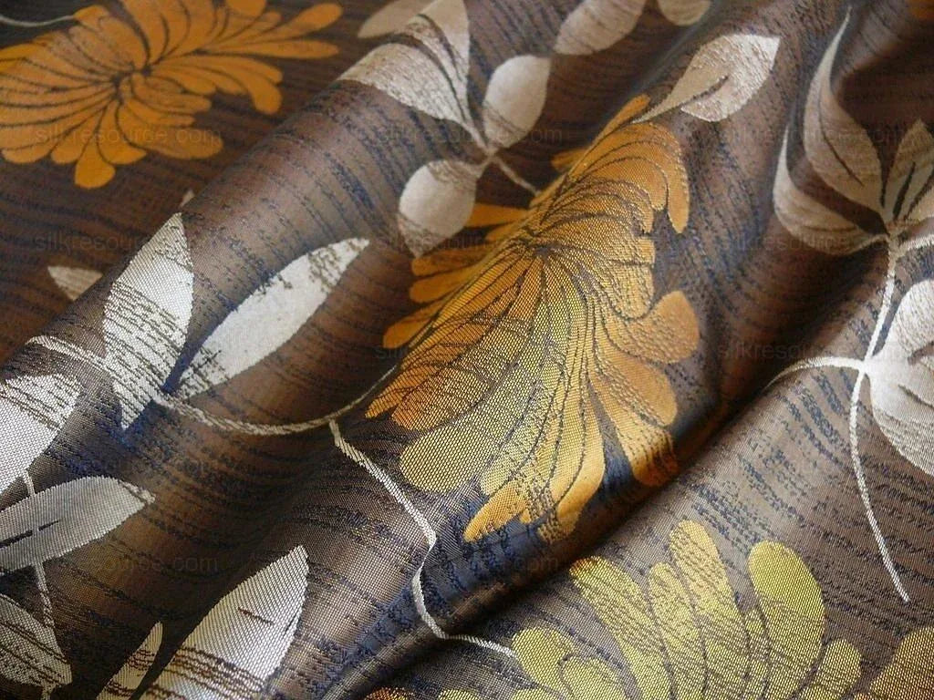 100% SILK LAMPAS BALI BREEZE "SUMATRA" BROWN