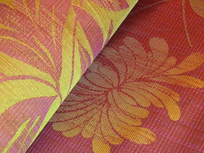 100% SILK LAMPAS BALI BREEZE "MULBERRY" MAGENTA