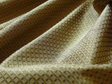 100% Silk Jacquard Dashed Square Texture "marjoram" Green Gold Plaid