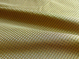 100% Silk Jacquard Dashed Square Texture "parsley" Green Gold Plaid