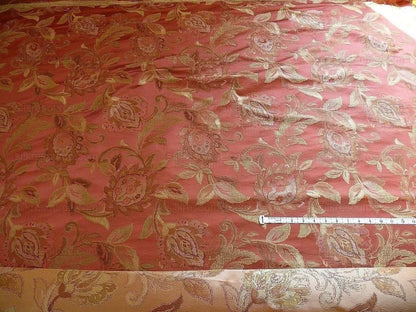 Rm Coco 100%silk Lampas Gilded Paisley Rose Brick Red Green Gold MSRP USD 267.90/Y