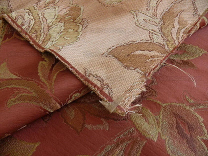 Rm Coco 100%silk Lampas Gilded Paisley Rose Brick Red Green Gold MSRP USD 267.90/Y