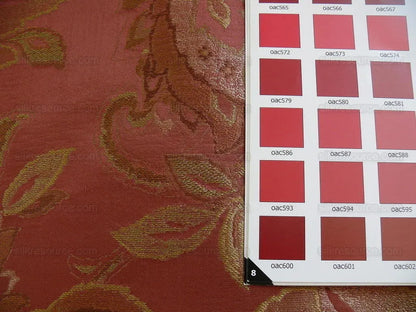 Rm Coco 100%silk Lampas Gilded Paisley Rose Brick Red Green Gold MSRP USD 267.90/Y