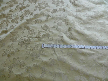 100% Silk Damask Summer Berry on Vine Cream Nimbus Art Nouveau William Morris