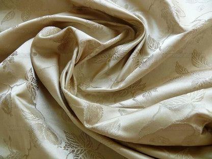 100% Silk Damask Summer Berry on Vine Cream Nimbus Art Nouveau William Morris