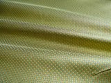 100% Silk Jacquard Dashed Square Texture "arcadia" Green Gold Plaid