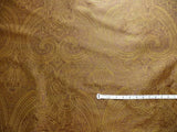 100% SILK FINE LINE DAMASK LAMPAS PAISLEY "TOBACCO" BROWN