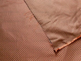 High End 100% Silk Mini Check  "zinnia" Red Brown Heavy! MSRP USD275/Y