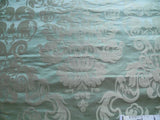 100% SILK DAMASK RAW TEXTURE FLORAL "BIJOU BLUE"