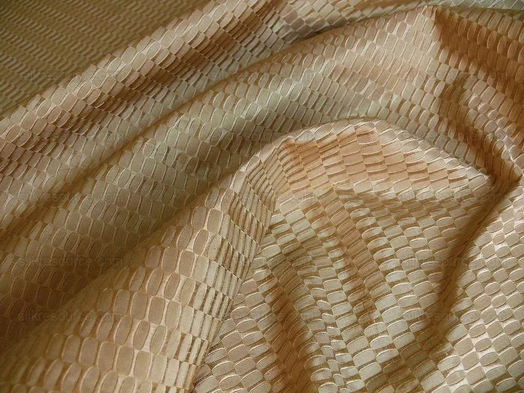 100% SILK JACQUARD OVAL LOZENGE "WHEAT" GOLD