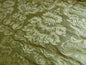 100% SILK DAMASK RAW TEXTURE FLORAL "FOGGY GREEN"