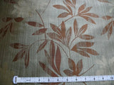 100% SILK LAMPAS BALI BREEZE "PATINA" BLUE-GRAY WALNUT BROWN
