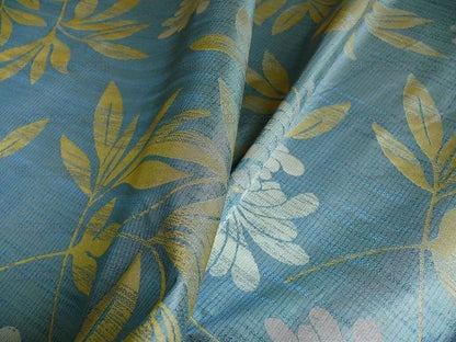 100% SILK LAMPAS BALI BREEZE "OCEAN" BLUE