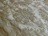 100% SILK DAMASK CLASSY LOTUS "TAUPE" ECRU BTY