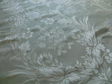 100%SILK DAMASK LISERE ROSE URN Renaissance "PALM" LIGHT GREEN