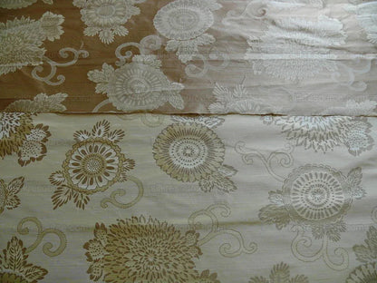100% SILK JACQUARD RETRO MUM "CHAMPAGNE" TAN