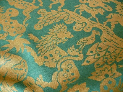 By Yard Clarence House Myth Animal Wool Epingle Hunter Green &amp; Bronze