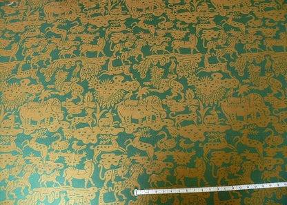 By Yard Clarence House Myth Animal Wool Epingle Hunter Green &amp; Bronze