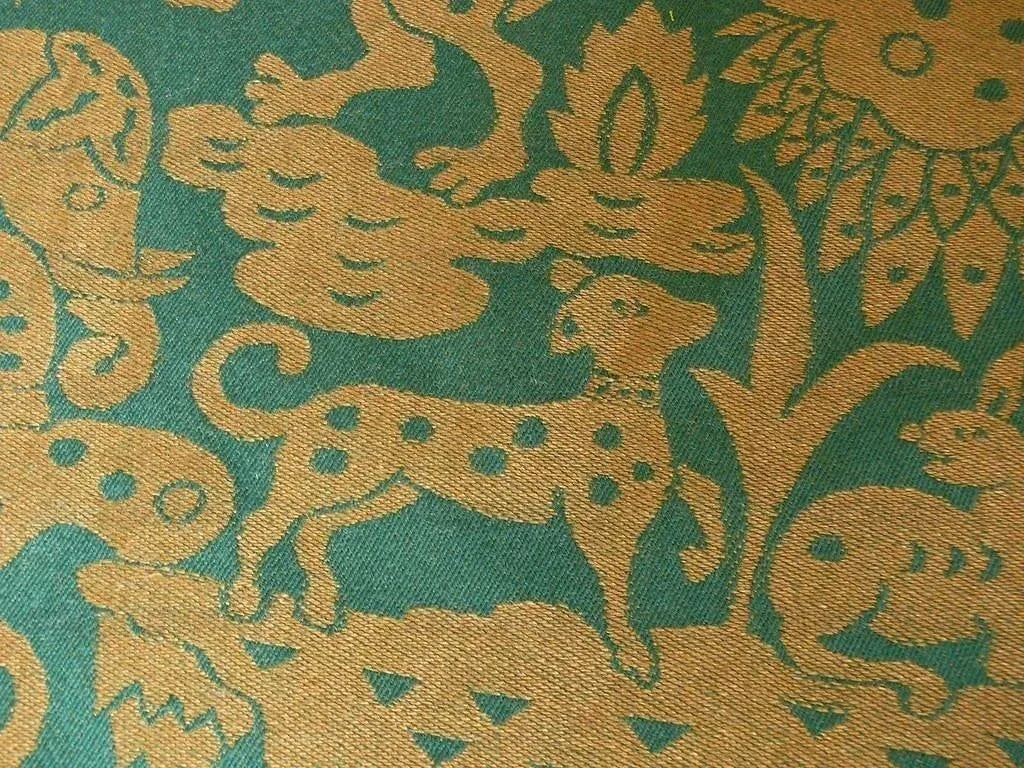 By Yard Clarence House Myth Animal Wool Epingle Hunter Green &amp; Bronze