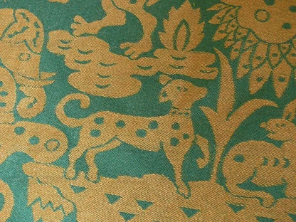 By Yard Clarence House Myth Animal Wool Epingle Hunter Green &amp; Bronze