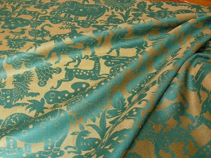 By Yard Clarence House Myth Animal Wool Epingle Hunter Green &amp; Bronze