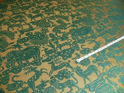 By Yard Clarence House Myth Animal Wool Epingle Hunter Green &amp; Bronze