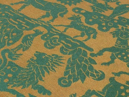 By Yard Clarence House Myth Animal Wool Epingle Hunter Green &amp; Bronze