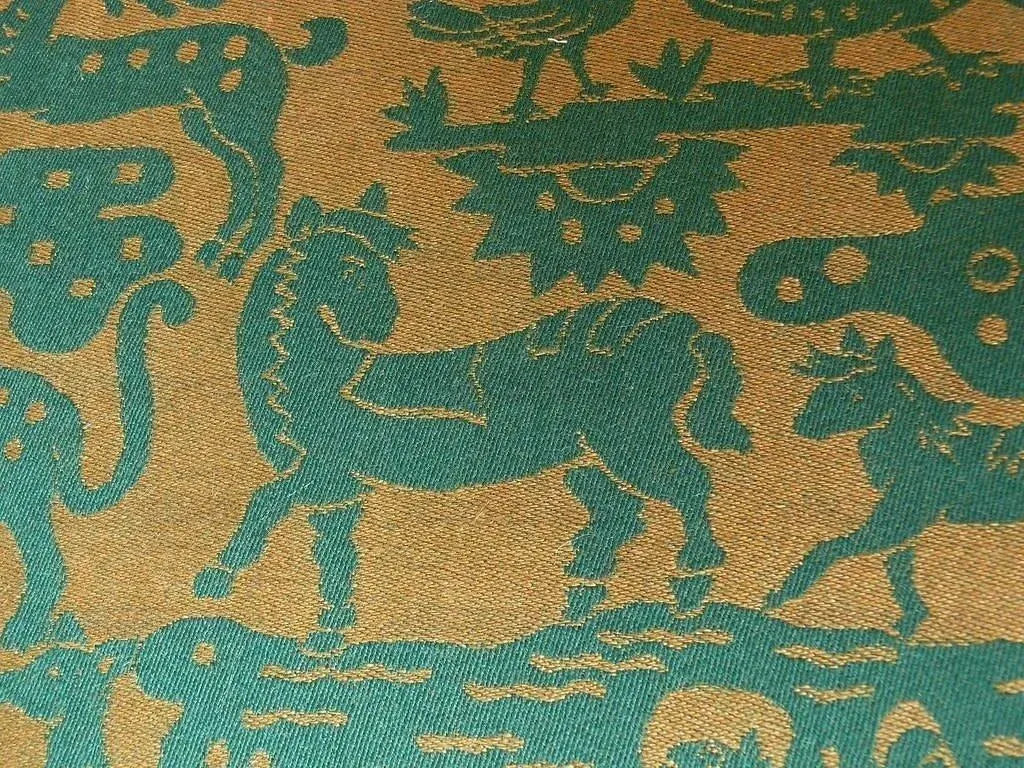 By Yard Clarence House Myth Animal Wool Epingle Hunter Green &amp; Bronze