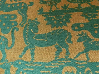 By Yard Clarence House Myth Animal Wool Epingle Hunter Green &amp; Bronze