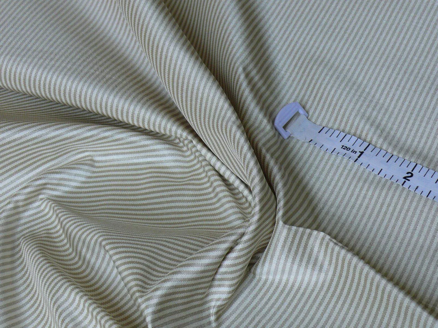 G. P. & J. BAKER LEE JOFA WHITE COFFEE PIN STRIPE SILK TAFFETA9Y