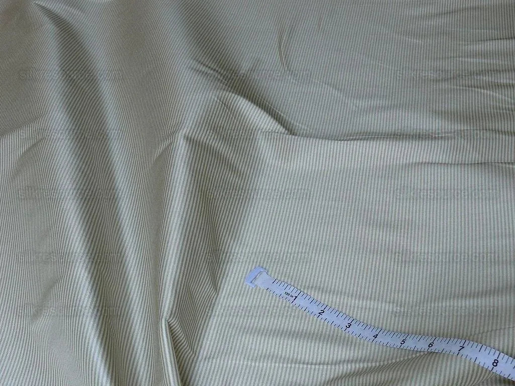 G. P. & J. Baker Lee Jofa White Coffee Pin Stripe Silk Taffeta9y