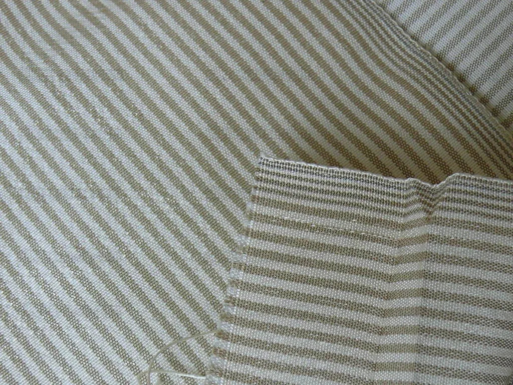 G. P. & J. Baker Lee Jofa White Coffee Pin Stripe Silk Taffeta9y