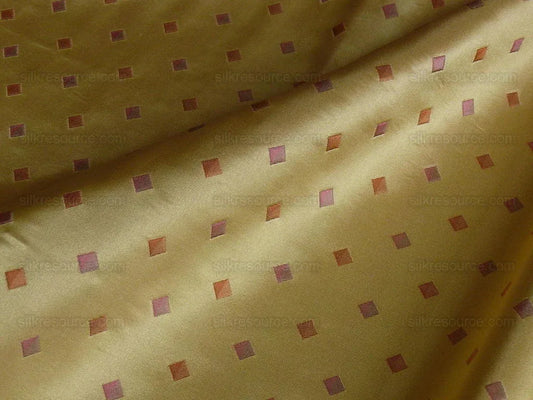 Hi End 100% SILK LAMPAS DIAMOND DOT "CITRUS" YELLOW