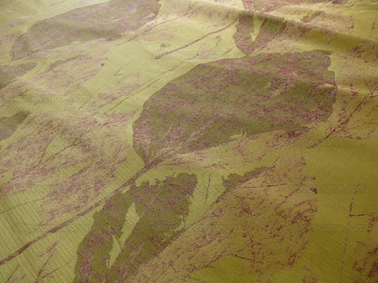 100% SILK LAMPAS WITHERED LEAF "TEQUILA" GREEN