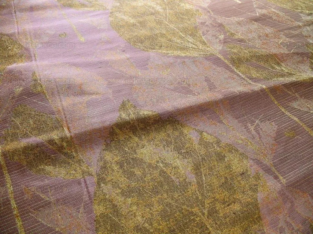 100% SILK LAMPAS WITHERED LEAF "LILAC" PURPLE