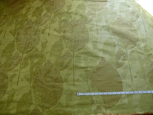 100% SILK LAMPAS WITHERED LEAF "COIN" GREEN